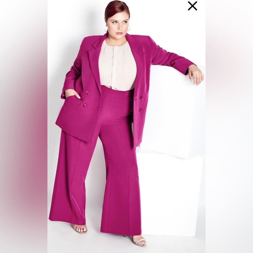 Manon Baptiste Double Breasted Magenta Blazer Jacket – NWT Size 18